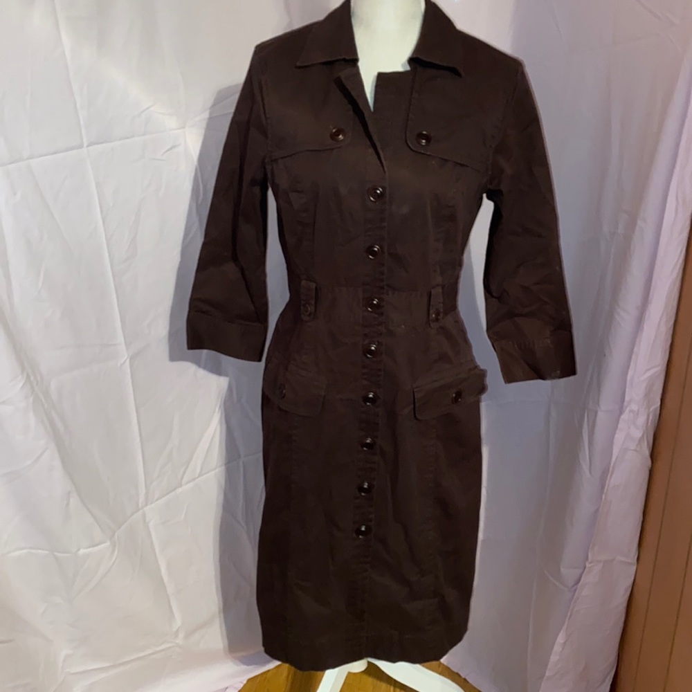 The Limited size 8 brown coat dress 3/4 sleeve